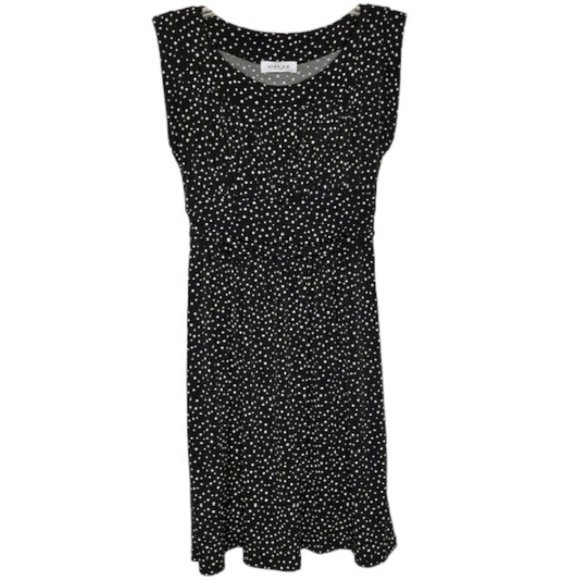 Gilli Dresses & Skirts - Gilli Dotted Fit & Flare Sleeveless Dress - Black with White Dots - S